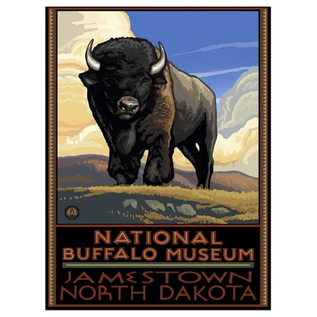 National Buffalo Museum North Dakota Buffalo Plains Travel Art Print Poster by Paul A. Lanquist (9