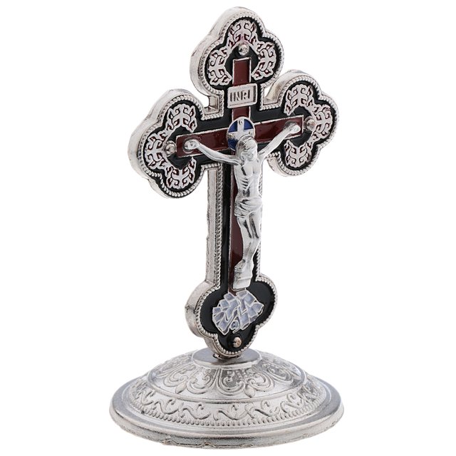 Crucifix en Alliage Statue de Jésus Croix Figurine Collection Parfaite pour Voiture