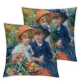thumbnail image 2 of Acheng  Pillow Covers Set of 2 Impressionist Art Painting Home Decor Pillow Cases Square Decorative Cushion Covers White, 2 of 6