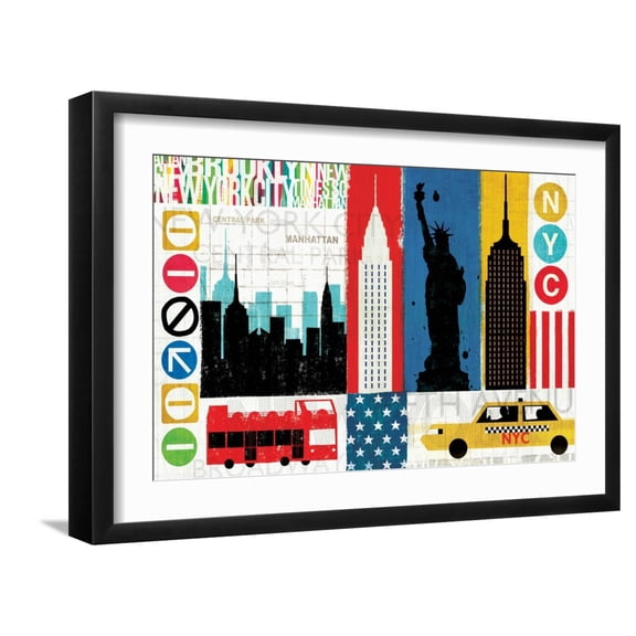 Art.com New York City Experience Art Print by Mo Mullan, Black Frame Wall Art, 23" x 17"