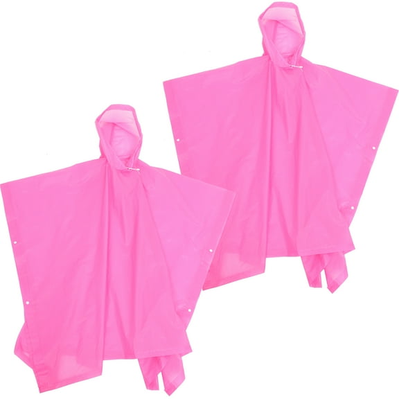 GOOHOCHY 2 Pcs Hooded Raincoat Waterproof Women Adult Ponchos for Adults Travel Pink