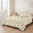 Quilts Twin XL Size Bedding Set, Yellow Botanical Lightweight Quilted ...