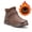 Mahogany Brown, variant on Womens Winter Boots Ankle Boots with Zippers Womens Booties Fur Warm Lining