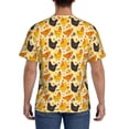 thumbnail image 3 of Vsdgher Funny Chicken Print Men's Dry Fit Mesh Athletic Shirts Moisture Wicking Tennis T-Shirt Tops, 3 of 9