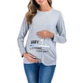 thumbnail image 4 of EGNMCR Blouse pour Enfants, Manches Longues Col Rabattu Blouse & Chemise Coton Col Rond Manches Longues Couleur Unie Imprimé Bébé Haut Blouse pour Femmes Enceintes, 4 of 7
