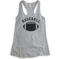 thumbnail image 1 of Baseball Tank Top, Ladies Racerback Tank Top, Funny Baseball Tank, Funny Football Tank, Ironic Sports Tank, Heather Gray, Medium, 1 of 1