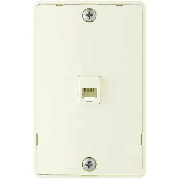 Cooper 3521-4A Almond Quick Mount Four Wire Telephone Jack and Wall Plate