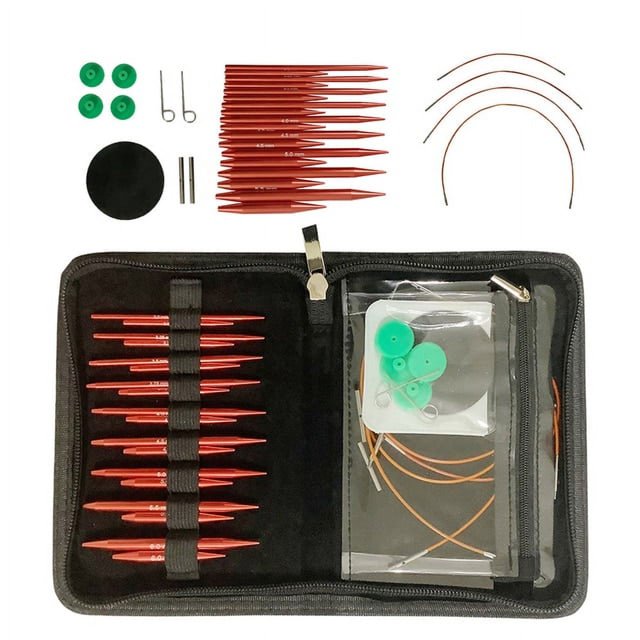 1 Set Knitting Needles Removable Aluminium Circular Needle Handmade Crafts Comfortable Grip Festival Gift for Sewing Weave Tool