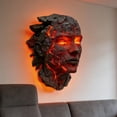 thumbnail image 2 of Cracked Soul Wall Light, 3D Resin Human Face Wall Sculpture Sconce with LED Lava Glow, Realistic Shattered Effect Artistic Night Light for Bedroom Living Room Corridor, Gothic Sci-Fi Home Decor, 2 of 5