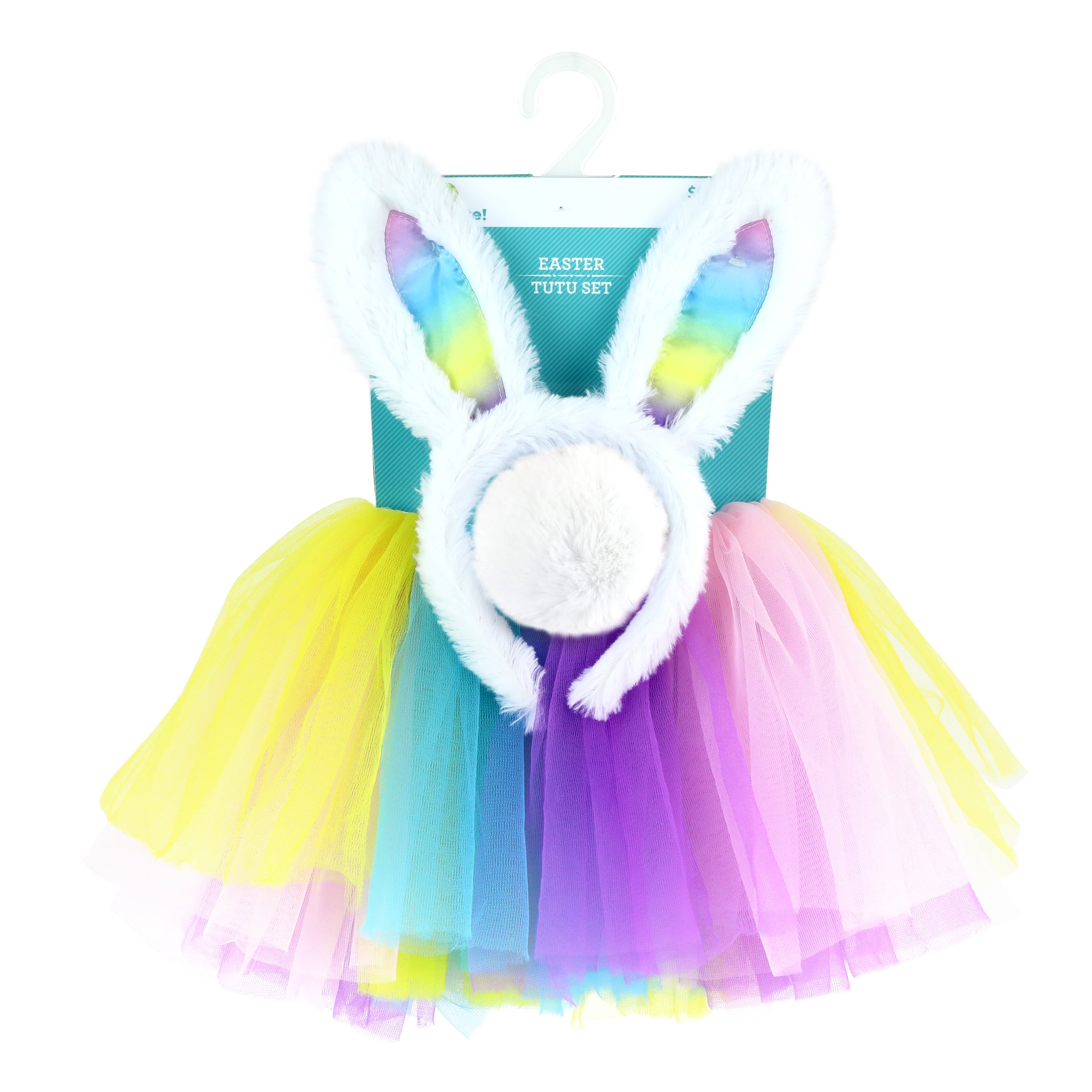 "Way to Celebrate! 15 inch Easter Rainbow Bunny Tutu Set"