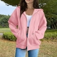 thumbnail image 2 of Lumtrix Womens Full Zip Up Hoodie Long Sleeve Hooded Sweatshirts Pockets Jacket Coat for Women Pink 2XL, 2 of 5