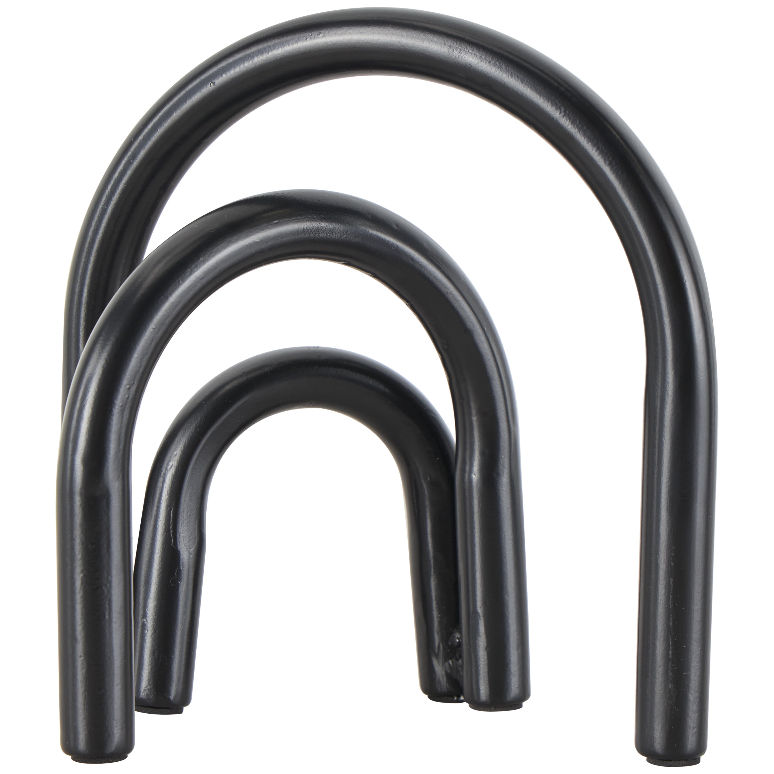 7" x 8" Black Metal Overlapping Arch Geometric Sculpture, by DecMode