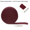 thumbnail image 2 of Uxcell 1 pieza de bandas elásticas de costura de 5 yardas, 0.98" de ancho, cordón elástico plano para manualidades, marrón rojo, 2 of 6