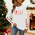 thumbnail image 5 of HOMBOM Womens Christmas Shirts Long Sleeve Outfits Funny White Reindeer Crewneck Xmas T Shirts for Women, 5 of 9