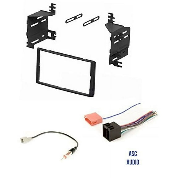 ASC Car Stereo Radio Install Dash Kit, Wire Harness, and Antenna Adapter for installing an Aftermarket Double Din Radio for 2009 2010 2011 2012 Hyundai Santa Fe without Factory Navigation