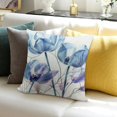 thumbnail image 3 of FANNA Blue Flowers Short Plush Pillow Cover 1 Piece Set Living Room Bedroom Outdoor Garden Sofa Decoration Throw Pillow Case 20x20in, 3 of 5