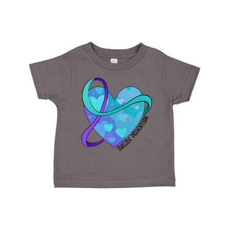 

Inktastic Suicide Prevention Awareness Purple and Teal Heart Ribbon Gift Toddler Boy or Toddler Girl T-Shirt