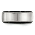thumbnail image 3 of Edward Mirell Black Ti & Sterling Silver Brushed & Polished Milgrain Ring, 3 of 8