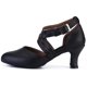 thumbnail image 1 of XIHAHA-zapatos de baile latino para mujer y niña, calzado de salón de Tango, cómodo, con tira, suela suave, color negro, para verano, 1 of 5
