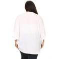 thumbnail image 4 of MOA COLLECTION Women's Plus Size Solid Dolman Sleeve Draped Open Front Chiffon Cardigan, 4 of 4