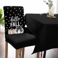 thumbnail image 5 of Dining Chair Covers Set of 4,Thanksgiving Pumpkin Fall Theme Universal Stretch Kitchen Seat Covers Parsons Chair Protector Slipcover for Home Restaurant Party Decor,Colorful Polka Dot on Black, 5 of 6