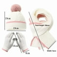 thumbnail image 2 of Kids Winter Hat Scarf Gloves 3-Piece Set, Striped Edge Color Block Beanie with PomPom, Fleece Lined Knit Mittens and Neck Warmer, Warm Toddler Accessories for Boys and Girls Ages 2-8 Years Old Pink, 2 of 7