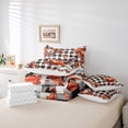 thumbnail image 6 of jejeloiu Autumn Pumpkin Maples 7pcs Bedding Comforter Set,White Black Checkered Queen Bedding Sets,Rustic Farmhouse Cabin Queen Sheet Sets For Men Women,Luxury Bedroom Decor Reversible, 6 of 8