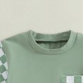 thumbnail image 5 of Summer Outfits for Boys, Casual Sets for Little Boys Checkered Color Block Short Sleeve T-Shirt and Solid Drawstring Shorts Casual Toddler Outfit, 5 of 6