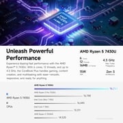 CHUWI CoreBook Plus 16 Laptop,512GB SSD 16GB RAM,AMD Ryzen 5 7430U(Up to 4.3GHZ) ,Windows 11 Notebook Gaming Computer with Backlit Keyboard,1920*1200 IPS Display,WIFI6,BT5.2