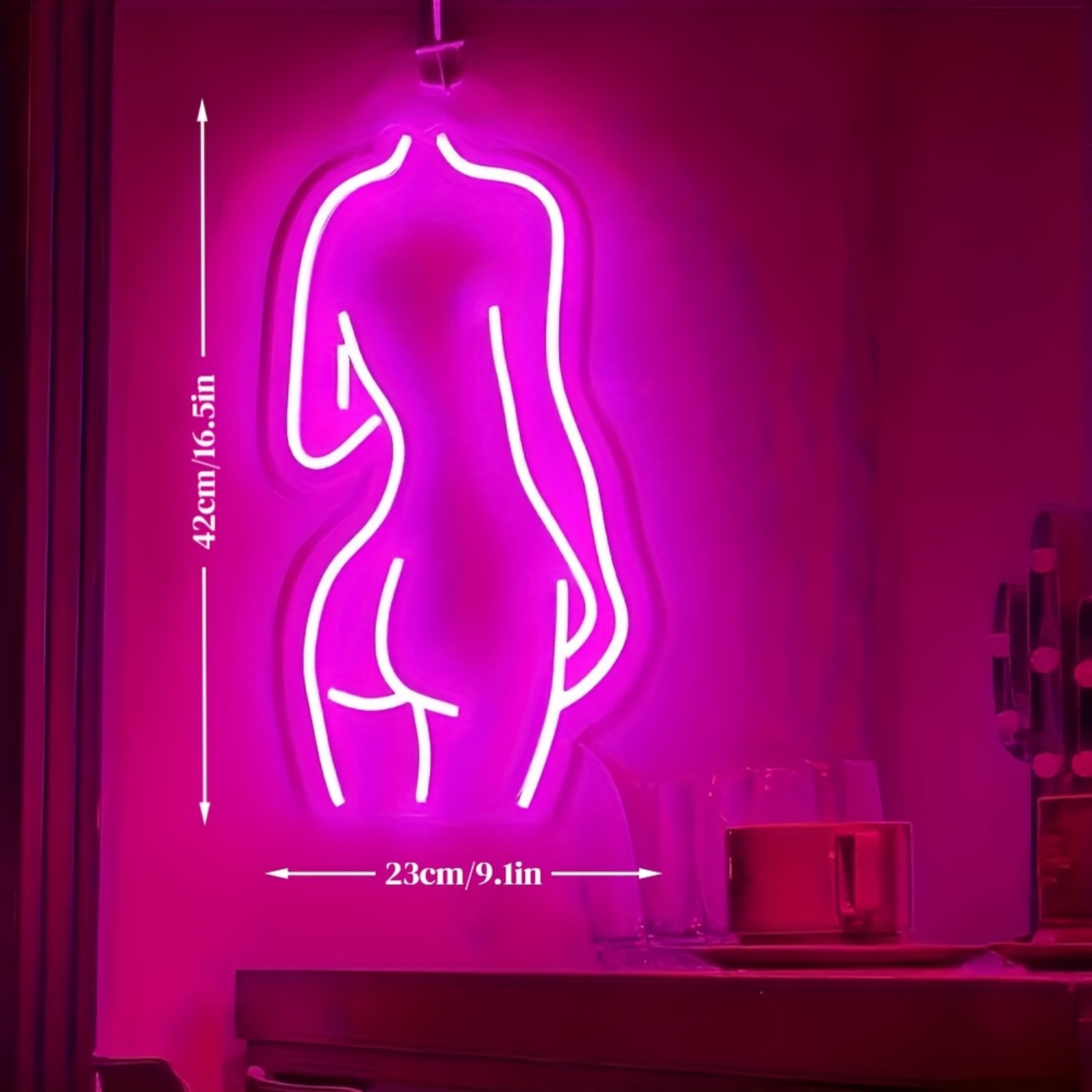 UPONRAY Lady Neon Signs, 9.1"*16.5" Dimmable & USB-Powered LED Neon Light, Stylish Wall Decor for Bar, Party, Bed Room, Living Room, Man Cave
