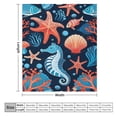 thumbnail image 3 of Sea Horse Blanket Smooth Soft Ocean Mediterranean Style Theme Print Plush Flannel Fleece Throw Blanket for Boys Kids Women Sofa Chair Bed Office Birthday Housewarming Gifts 70"x80", 3 of 8