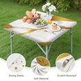 thumbnail image 4 of White Gold Marble Pattern Square Fitted Tablecloth with Elastic Edge,Square Table Cover,Washable Elastic Table Cover for Home Kitchen Party Decor 34"x34", 4 of 6