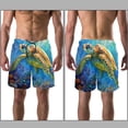 thumbnail image 3 of luoweisi Men's Beach Shorts Quick Dry Swim Trunks with Mesh Lining Sea Turtle L, 3 of 5