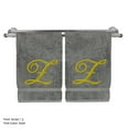thumbnail image 3 of Monogrammed Washcloth Towel, Personalized Gift, 13x13 Inches - Set of 2 - Gold Script Embroidered Towel - Extra Absorbent 100% Turkish Cotton - Soft Terry Finish - Initial Z Gray Towels, 3 of 3