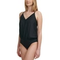 thumbnail image 2 of Calvin Klein Womens Blouson V-Neck One-Piece Swimsuit, 2 of 3