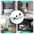 thumbnail image 6 of Windo Bathroom Glass Shelf, Floating Tempered Glass Wall Shelf, Rectangle, 16" with Railing, Chrome Polished, Modern, 6 of 8