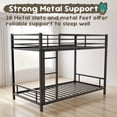 thumbnail image 4 of Alvantor Metal Bunk Bed Twin over Twin for Kids Adults, Low Bunk Bed with Guardrails and Ladder for Bedroom Black, 4 of 8