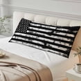 thumbnail image 4 of Black White Long Body Pillow Covers, Retro Stars Stripes Flag Shabby Chic Texture Soft Throw Pillow Cases with Invisible Zipper, Decorative Pillowcase Pillows Protectors for Sofa Bed Couch 20"x60", 4 of 9
