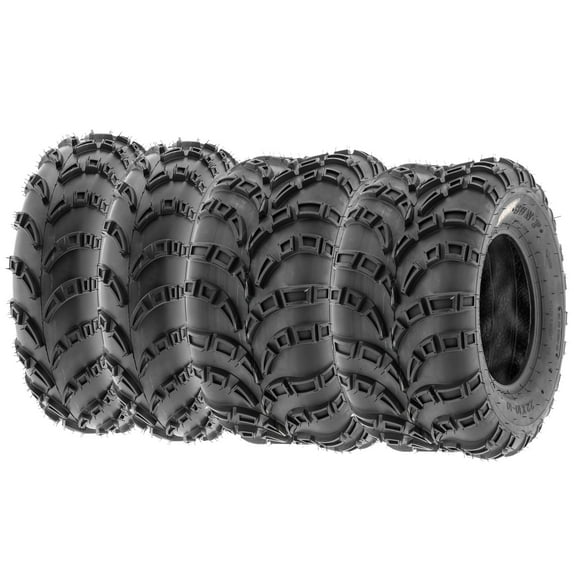 SunF ATV/UTV All Terrain Mud Quad Tire 23x7-10 & 22x10-10 6 PR Tubeless A028 (Set of 4)