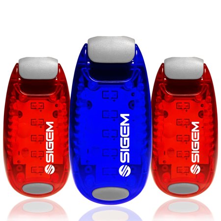 Best Bike Light LED Safety Lights + Free Bonuses | Clip on Flashing Strobe Light High Visibility for Running Jogging Walking Cycling Best Reflective Gear for Kids Dogs Bicycle Helmet Bike Tail Light Red-Blue ()