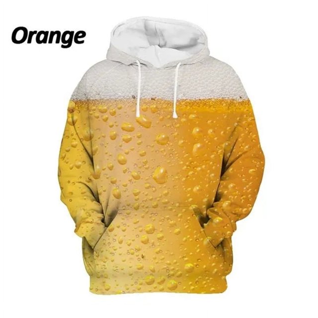 New Men's Fashion Beer Pattern 3d Print Graphic Sweatshirts Personality Funny Long Sleeve Pullovers Designer Hoodie Mens Clothes