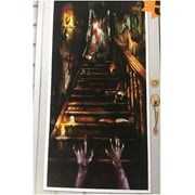 HAUNTED MANSION DOOR COVER Halloween Party Decorations Scene Setter Stairs House