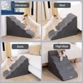 thumbnail image 5 of Extra Wide  Stairs for Large Dogs Up to 80lbs, 25" Pet Steps for High Bed with Washable Cover, 5-Step  Bed & Couch Ladder for Small Medium Dogs & Senior , Gray, 5 of 6
