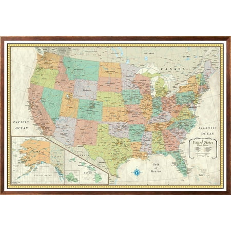 32x50 rmc united states usa classic push pin travel wall map foam