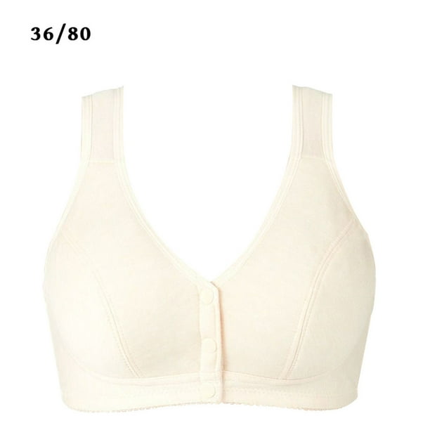 keepw Front Clasp Strap Bralette Breathable Cotton Bra Moisture-wicking  Women Underwear Lingerie skin color 36/80 