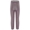 thumbnail image 3 of MSemis Girls Jazz Dance Leggings Metallic Ribbed Elastic Waistband Solid Color Toursers for Hip-hop Performance Pink 100, 3 of 5