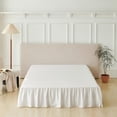 thumbnail image 4 of Bed Skirt Queen Size Ruffled Bed Skirt with Split Corners, Queen Bed Skirts 16 Inch Drop with Platform, White, 16'' Queen, 4 of 7