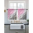 thumbnail image 2 of Pink Grey Ombre Tier Curtains 36 Inch Length,Sheer Curtains for Bedroom Living Room Window Modern Geometric Abstract Aesthetics Cream Kitchen Curtains Small Half Window Drapes 27.5"x36" 2 Panels, 2 of 7