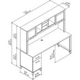 thumbnail image 6 of Pemberly Row 72W Wood Office Desk with Hutch in Mocha Cherry, 6 of 7