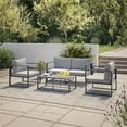 thumbnail image 5 of CorLiving Delia 4-Piece Patio Sofa Set: Outdoor Couch and Patio Chair Ensemble Conversation Set Patio Furniture for Porch, Deck, Terrace, Balcony, Garden, Outdoor, Grey, 5 of 12